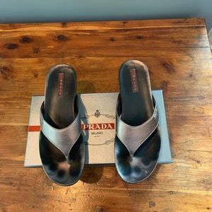 Prada sandals, silver size 39.5 euro, gently worn
